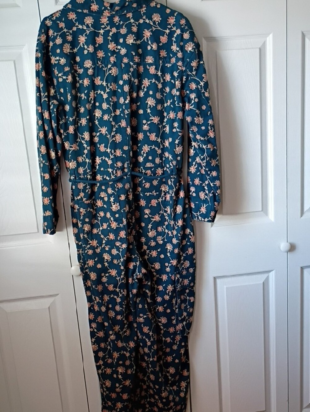 Teal Floral Utility Jumpsuit NWOT By Future Collective Size 12 - Picture 6 of 10
